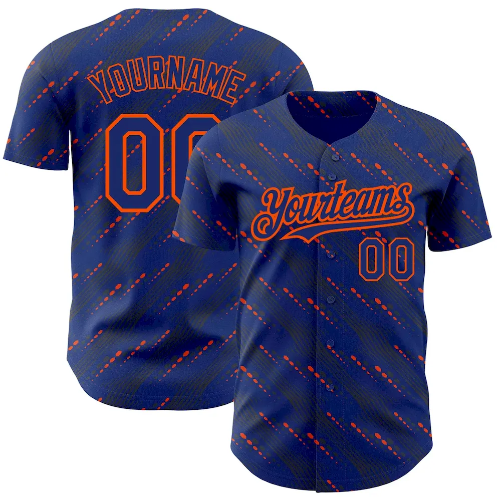 3DPattern2187_a1a5b085-1d60-48de-8616-c0092613f755.webp Custom Royal Orange 3D Pattern Design Slant Lines Authentic Baseball Jersey - Image 1
