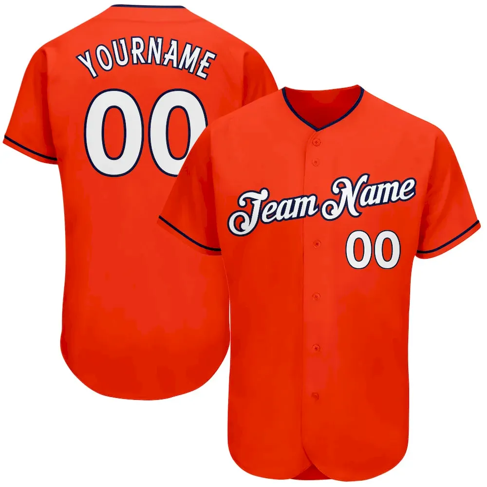 orange_0079.webp Custom Orange White-Navy Authentic Baseball Jersey - Image 1